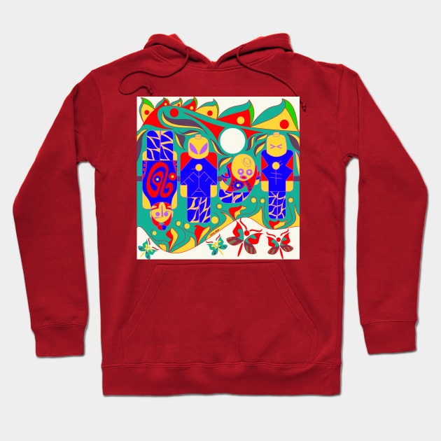 aztec pattern in brick mask soccer team ecopop Hoodie by jorge_lebeau